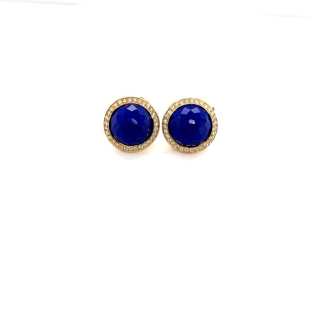 IPPOLITA 18k Lapis and Diamond stud earring